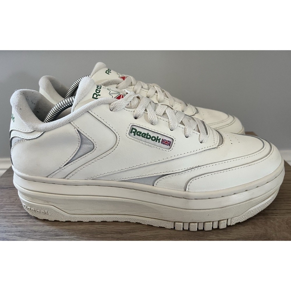 Reebok Club C Extra Platform Sneakers Casual Tennis Shoes Green Womens 11 O1
